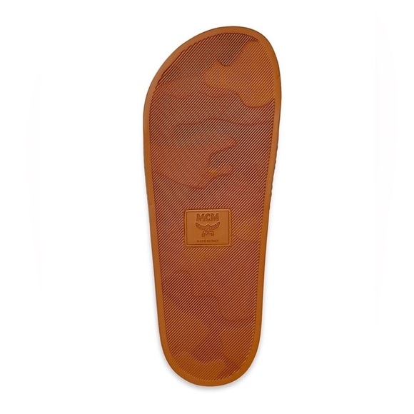New MCM Cognac Visetos Women’s Monogram Slides sz 37 Made in Italy - Picture 4 of 10